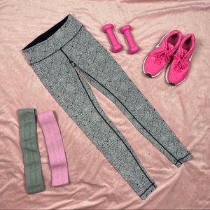 Lululemon black and white floral leggings